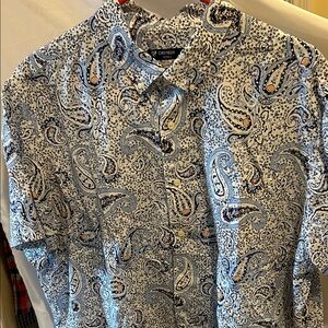 Men's Blue Paisley Cremieux Shirt
